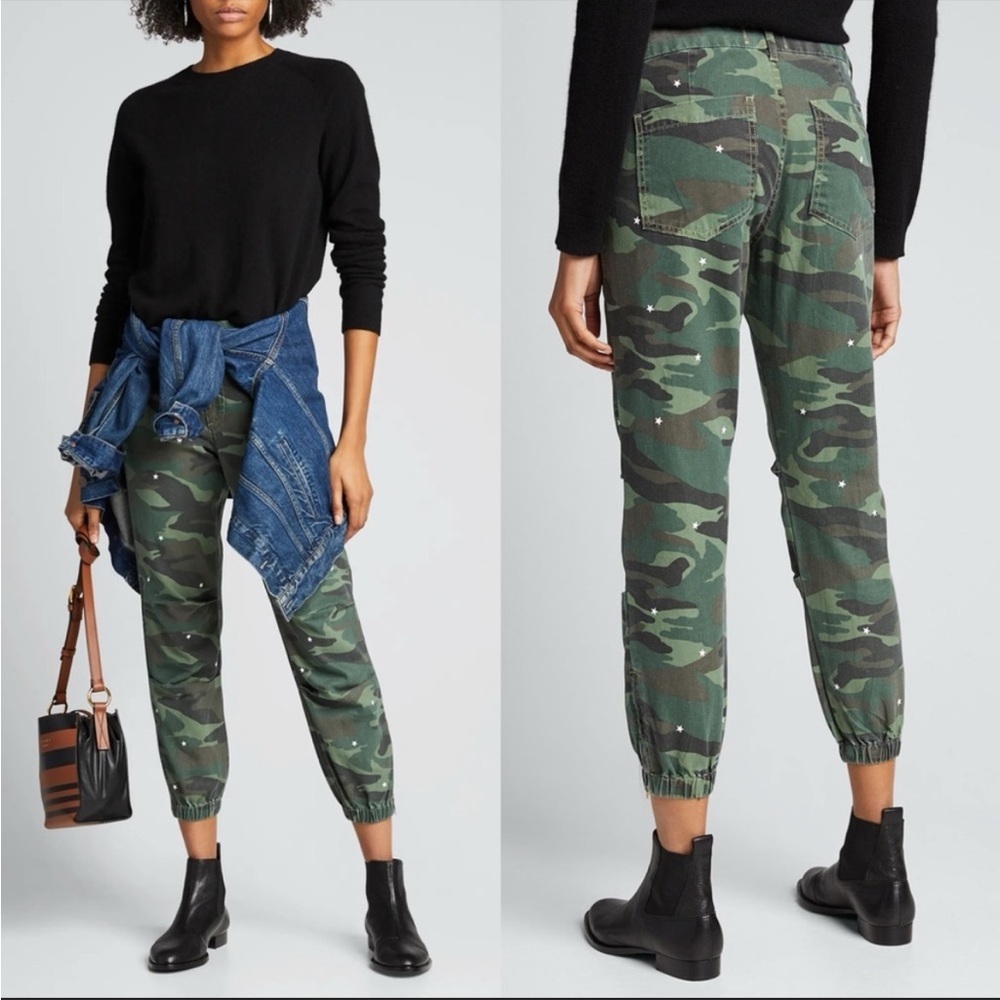 Anthropologie Camouflage Joggers with Elastic Cuffs